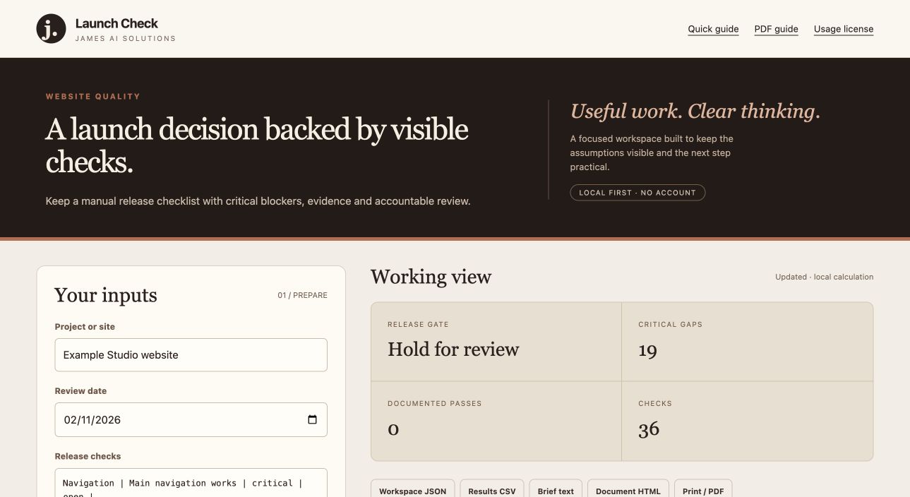 Launch Check actual sample workspace